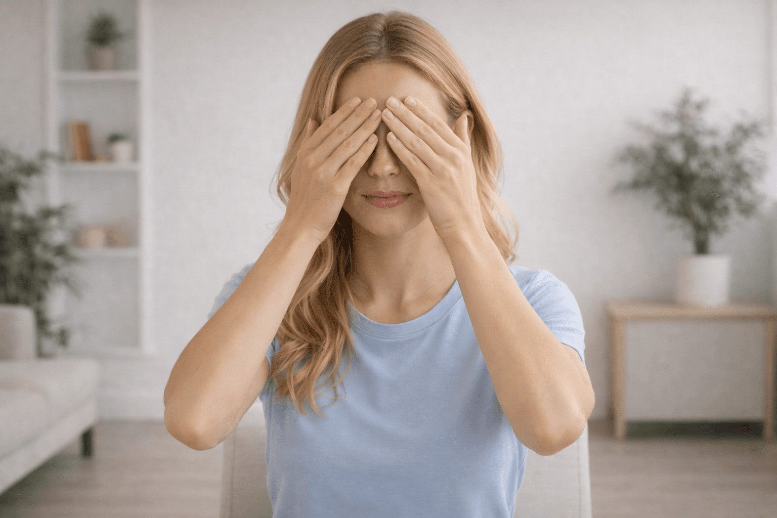 Palming for eye relaxation